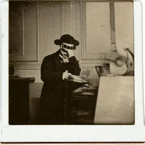 Old Polaroid Depicting A Scientist From The 1 9 Th Stable Diffusion