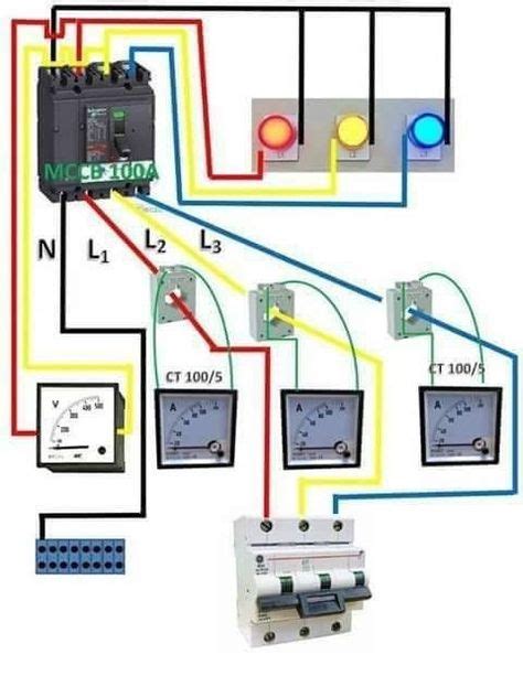 wiring diagram panel listrik  phase