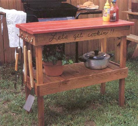 Barbecue Table, Outdoor Wood Plans, IMMEDIATE DOWNLOAD | Outdoor wood ...