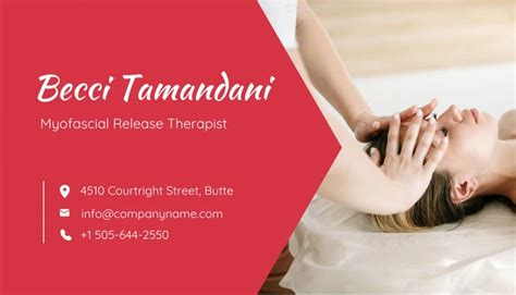 Red And White Massage Therapist Business Card Venngage