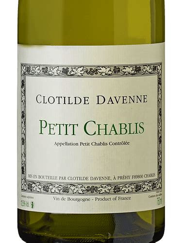 Domaine Les Temps Perdus Clotilde Davenne Petit Chablis Vivino Us