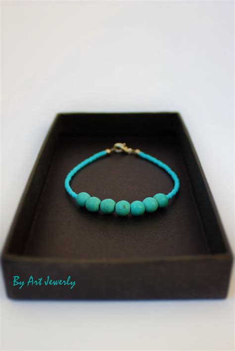 Turquoise Bracelet, Turquoise Beaded Bracelet, African Bracelet ...