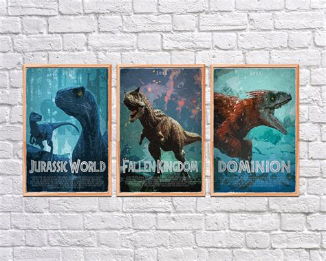 Jurassic World Movie Posters Poster Set Printable Art Art - Etsy Australia