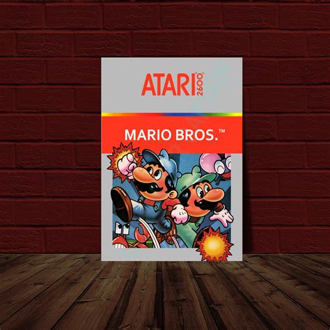 Mario Bros Atari 2600 Nintendo Video Game Cover Reprint Etsy