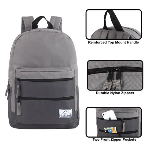 Trail Maker 17”L Backpack with Multi Pockets & Dual Zippers for Adults ...