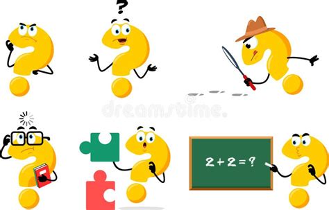 Yellow Question Mark Cartoon Character Thinking Vector Flat Design