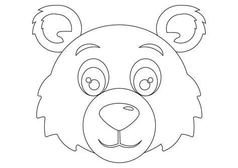 Black and White Bear Face 6151921 Vector Art at Vecteezy