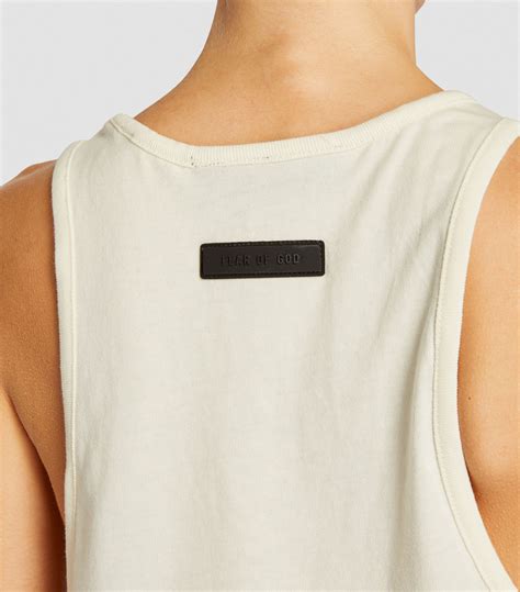 Womens Fear Of God White Logo Print Tank Top Harrods Uk