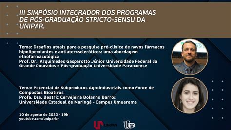 LIVE 10 08 III SIMPÓSIO INTEGRADOR DOS PROGRAMAS DE PÓS GRADUAÇÃO