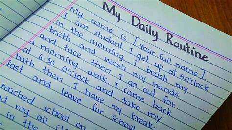 Essay On My Daily Routine In English Paragraph On My Daily Routine