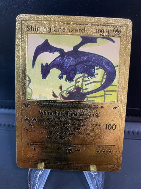 Mavin Shining Charizard St Edition Gold Foil Pokemon Fan Art