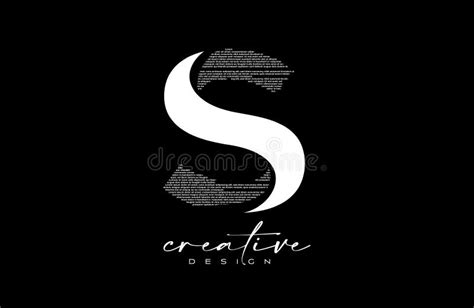 White S Letter Logo Design With Creative Letter S Made Of Black Text