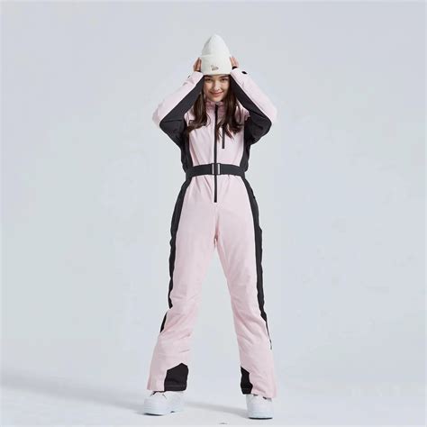 Hotian Women High Neck Hooded One Piece Ski Suits – HOTIANSNOW