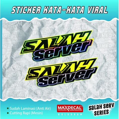 Jual Terlaris Sticker Salah Server Estetik Viral Stiker Helm Motor