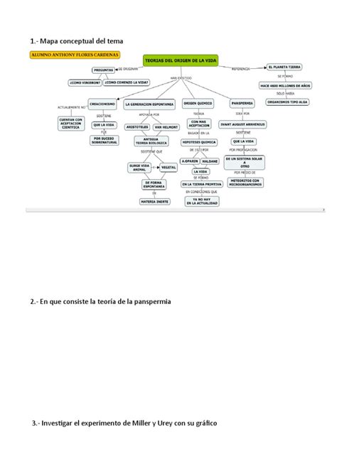 Mapa Conceptual Del Origen De La Vida Pdf