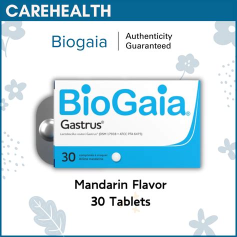 Biogaia Gastrus Probiotic Supplement Mandarin Flavor Million Cfu