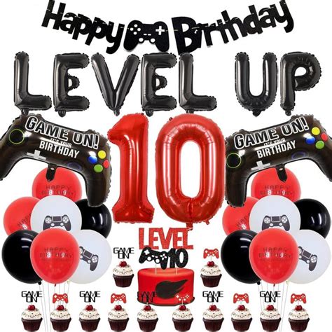 Joymemo Video Game 10th Birthday Decorations Level Up 10 Birthday