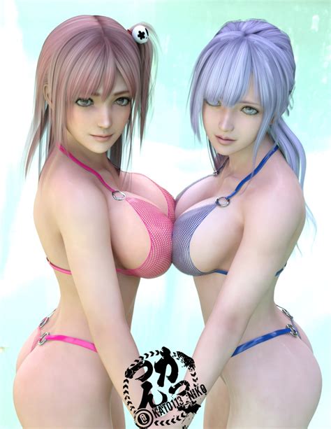 Hentai Busty Girls D Alluring Ass Bangs Big Breasts Bikini Blue