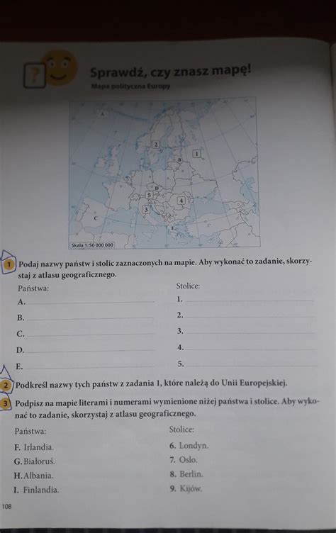 Zadanie 1 2 3 Strona 108 Geografia Klasa 6 Brainly Pl