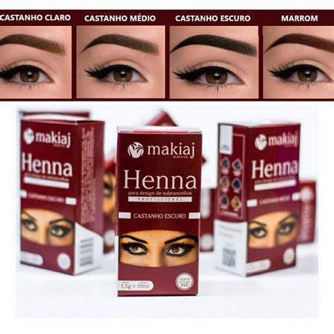 Kit Henna Sobrancelhas Makiaj Alto Rendimento E Fixação Rena 7cores