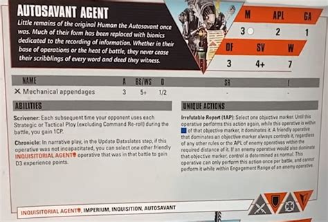 Inquisitorial Agent Rules Part 1 Core Datacards Matched Play Rules