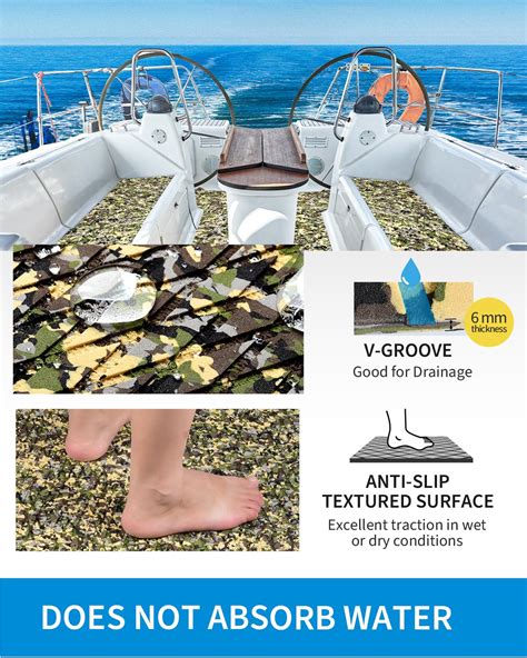 Oceanbroad Self Adhesive 96x29 Camouflage Boat Flooring Non Slip