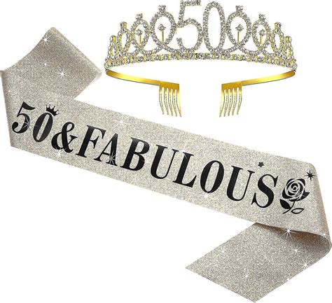 50th Birthday Sash And Tiara Set For 50th Birthday Fabulous Sash And