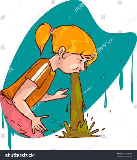 Vomit Girl Stock Vector 186656477 Shutterstock