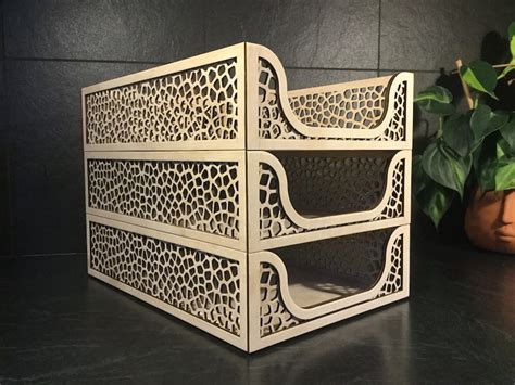 Stackable A Desk Organiser Laser Cut Files Svg Glowforge Etsy