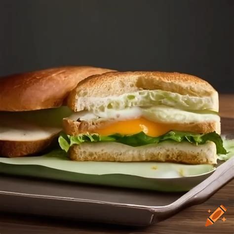 Delicious Fried Egg Sandwich With Lettuce On Craiyon