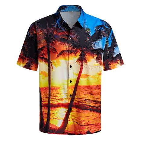 Aloohaidyvio Men S Hawaiian Shirt Short Sleeves Tropical Coconut