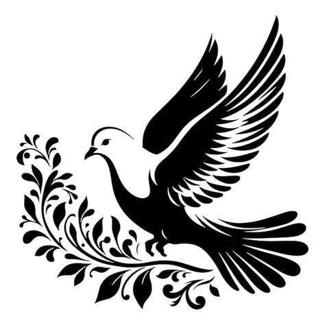 Dove Silhouette Vector Illustration Premium AI Generated Vector