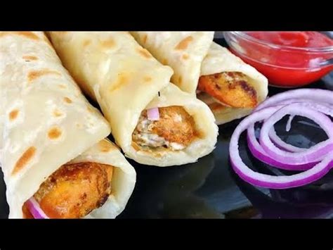 Chicken Tikka Paratha Roll Special Home Made Paratha Roll Recipe