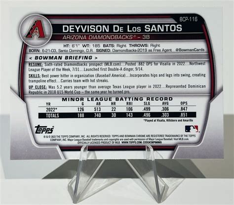 Bowman Chrome Deyvison De Los Santos Bcp St Bowman