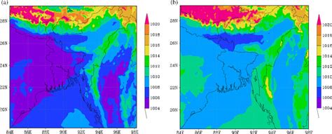 Distribution Of Model Simulated Mean Sea Level Pressure HPa Valid At