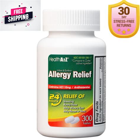 Healtha2z Allergy Relief All Day Allergy Cetirizine Hcl 10mg 300