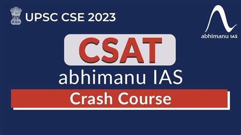 Upsc Csat 2023 24 I Csat Crash Course I Abhimanu Ias By Munesh Maam Youtube