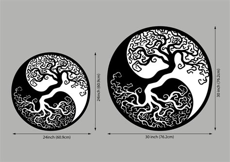 Ying Yang Tree of Life Wall Art, Ying Yang Wall Art, Ying Yang Wall ...