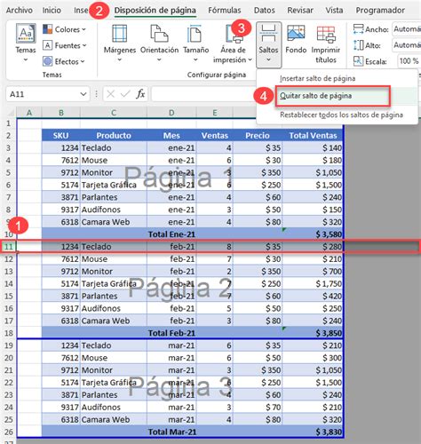 Insertar Y Eliminar Saltos De P Gina En Excel Y Google Sheets