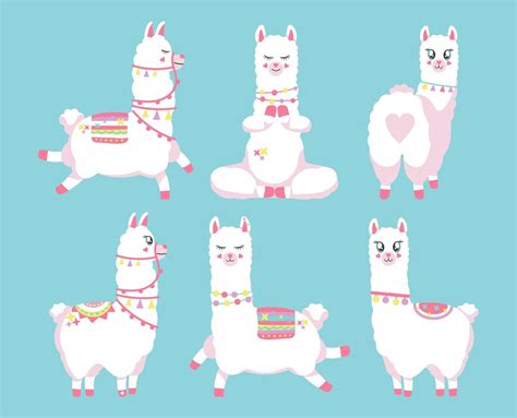 Cute Llamas Or Alpacas Set 1228626 Vector Art At Vecteezy