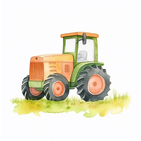 Premium AI Image There Is A Green Tractor With Orange Wheels On A