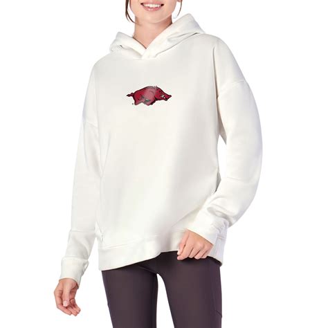 Arkansas Razorbacks NCAA Kadi Hoodie with Zipper Pockets White