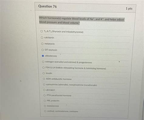 Solved Question Pts Which Type Of Hormone Binds To Chegg