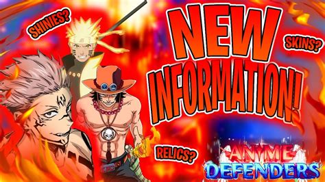 SHINY UNITS NEW INFORMATION FOR ANIME DEFENDERS YouTube