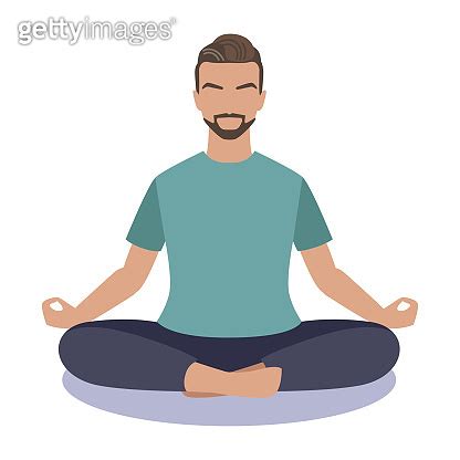 Man Meditating Concept Illustration For Yoga Meditation Relax