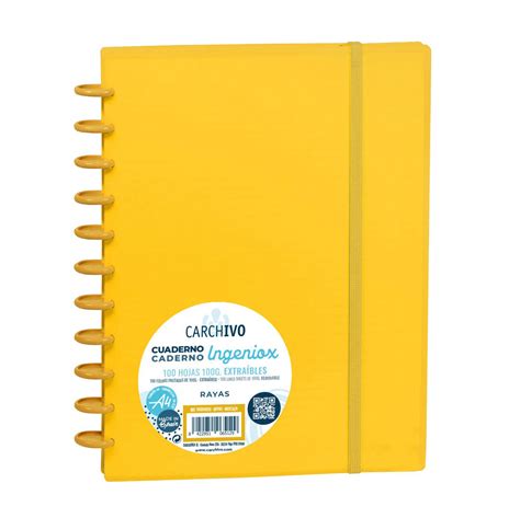 Caderno Ingeniox A4 Pautado 100fl C Elastico Mostarda Intense 66004019