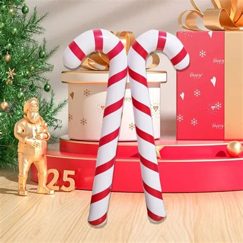 2pcs Natal Infl Vel Bengalas De Natal Ao Ar Livre Doces Coloridos Infl