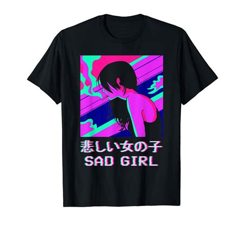 Sad Anime Girl Japanese Vaporwave Aesthetic T Shirt Walmart