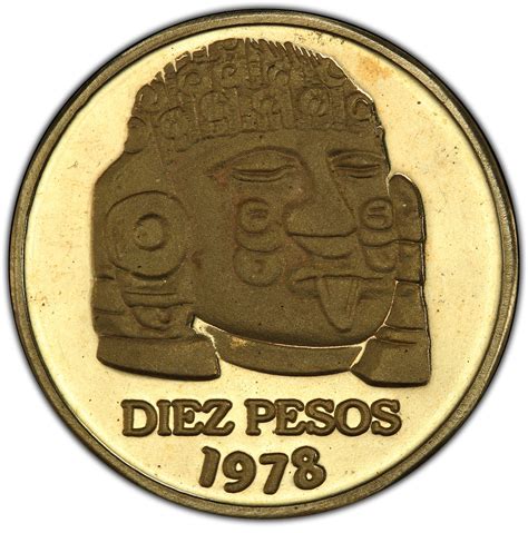 10 Pesos Pattern Cabeza De Coyolxauhqui No Obverse Legend Brass