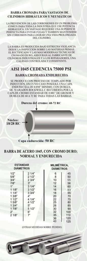 Barra Cromada Aceros Industriales Epc